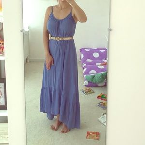 Blue/Purple flowy high-low maxi dress